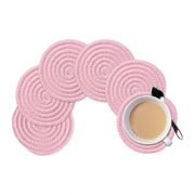 Generic Cotton Rope Drink Coasters 6 Pcs Set (Baby-Pink)