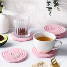 Generic Cotton Rope Drink Coasters 6 Pcs Set (Baby-Pink)