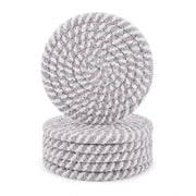 Generic Cotton Rope Drink Coasters 6 Pcs Set (Grey-White)