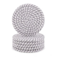 Generic Cotton Rope Drink Coasters 6 Pcs Set (Grey-White)
