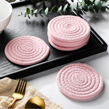 Generic Cotton Rope Drink Coasters 6 Pcs Set (Pink)