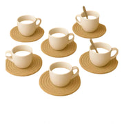 Generic Cotton Rope Drink Coasters 6 Pcs Set (Beige)