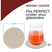 Generic Cotton Rope Drink Coasters 6 Pcs Set (Beige-White)