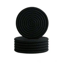 Generic Cotton Rope Drink Coasters 6 Pcs Set (Black)