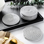 Generic Cotton Rope Drink Coasters 6 Pcs Set (Grey)