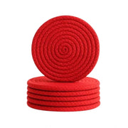 Generic Cotton Rope Drink Coasters 6 Pcs Set (Red)