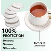 Generic Cotton Rope Drink Coasters 6 Pcs Set (White)