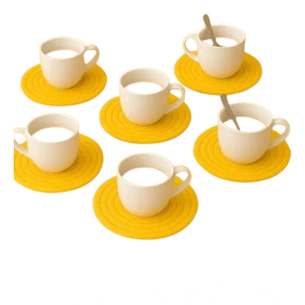 Generic Cotton Rope Drink Coasters 6 Pcs Set (Yellow)
