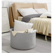 Generic Cotton Pack Of_1 14x12 Inch Storage Basket For Clothes With Out Lid (Gray)
