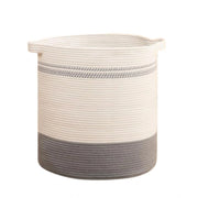 Generic Cotton Pack Of_1 12x14 Inch Storage Basket For Clothes (Grey-White)
