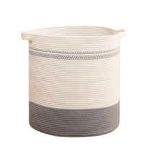 Generic Cotton Pack Of_1 12x14 Inch Storage Basket For Clothes (Grey-White)