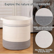 Generic Cotton Pack Of_1 12x14 Inch Storage Basket For Clothes (Grey-White)