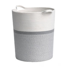 Generic Cotton Pack Of_1 12x14 Inch Storage Basket For Clothes (Grey-White)