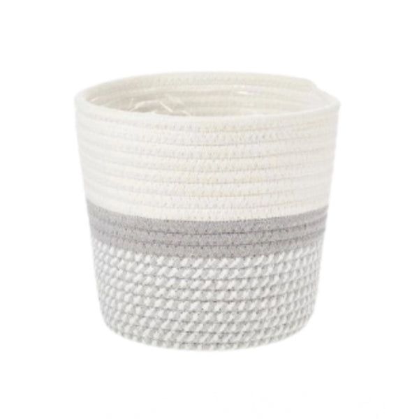 Generic Cotton Flower Pot With Out Lid (Gray-White)