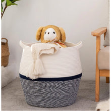 Generic Cotton Matka 14x12 Inch Storage Basket For Clothes With Out Lid (Gray-White)