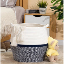 Generic Cotton Matka 14x12 Inch Storage Basket For Clothes With Out Lid (Gray-White)