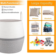 Generic Cotton Matka With Handle 14x12 Inch Storage Basket For Clothes With Out Lid (Gray-White)