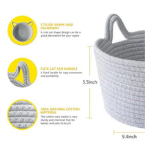 Generic Cotton Pack Of_1 Plain Cat Basket 9x5 Inch (Grey)