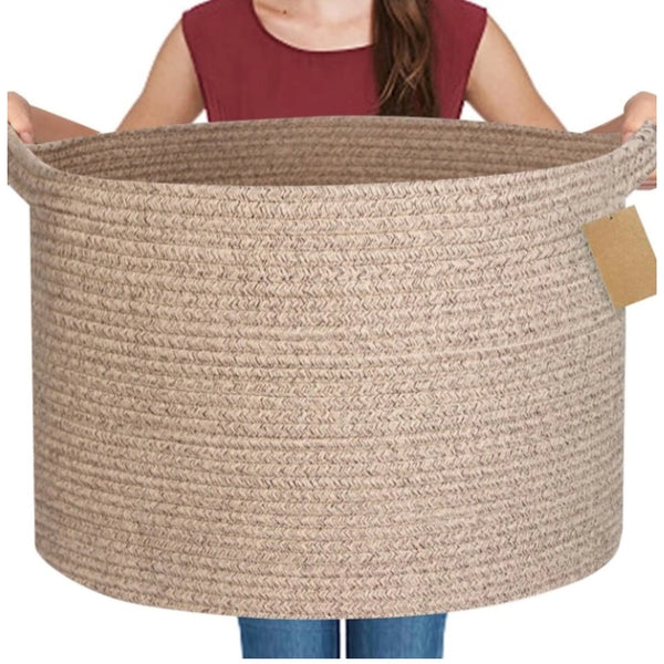 Generic Cotton Pack Of_1 14x12 Inch Storage Basket For Clothes With Out Lid (Kidi)