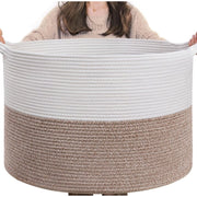 Generic Cotton Pack Of_1 16x14 Inch Storage Basket For Clothes With Out Lid (Kidi-White)