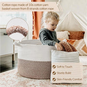 Generic Cotton Pack Of_1 16x14 Inch Storage Basket For Clothes With Out Lid (Kidi-White)