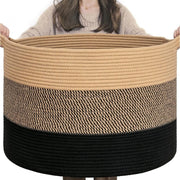 Generic Cotton Pack Of_1 Mix 16x14 Inch Storage Basket For Clothes With Out Lid (Multicolor)