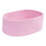 Generic Cotton Oval 10x7x5 Inch Bedside Organizer With Out Lid (Pink)