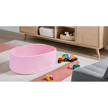 Generic Cotton Oval 10x7x5 Inch Bedside Organizer With Out Lid (Pink)