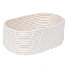 Generic Cotton Oval 10x7x5 Inch Bedside Organizer With Out Lid (White)