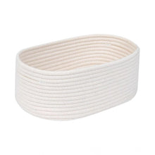 Generic Cotton Oval 10x7x5 Inch Bedside Organizer With Out Lid (White)