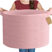 Generic Cotton Pack Of_1 14x12 Inch Storage Basket For Clothes With Out Lid (Pink)