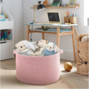 Generic Cotton Pack Of_1 14x12 Inch Storage Basket For Clothes With Out Lid (Pink)