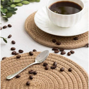 Generic Cotton Dining Table Round Placemat Mats Set of 4 (Beige)