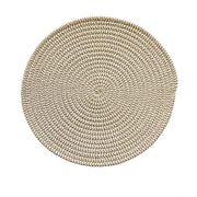 Generic Cotton Dining Table Round Placemat Mats Set of 4 (Beige-White)