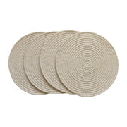 Generic Cotton Dining Table Round Placemat Mats Set of 4 (Beige-White)