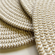 Generic Cotton Dining Table Round Placemat Mats Set of 4 (Beige-White)