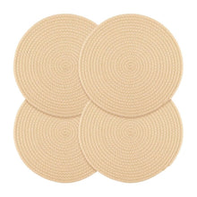 Generic Cotton Dining Table Round Placemat Mats Set of 4 (Cream)