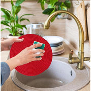 Generic Cotton Dining Table Round Placemat Mats Set of 4 (Red)