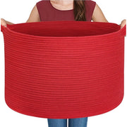 Generic Cotton Pack Of_1 14x12 Inch Storage Basket For Clothes With Out Lid (Red)