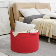 Generic Cotton Pack Of_1 14x12 Inch Storage Basket For Clothes With Out Lid (Red)
