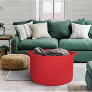 Generic Cotton Pack Of_1 14x12 Inch Storage Basket For Clothes With Out Lid (Red)
