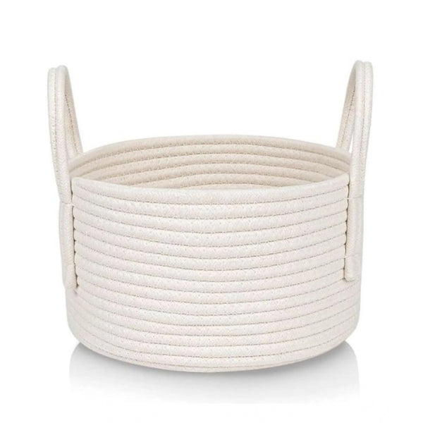 Generic Cotton Pack Of_1 Basket 7x5 Inch Storage Basket For Clothes (White)