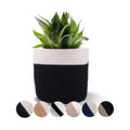 Generic Cotton Flower Pot With Out Lid (White-Black)