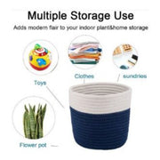 Generic Cotton Flower Pot With Out Lid (White-Blue)