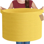 Generic Cotton Pack Of_1 14x12 Inch Storage Basket For Clothes With Out Lid (Yellow)