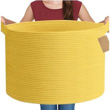 Generic Cotton Pack Of_1 14x12 Inch Storage Basket For Clothes With Out Lid (Yellow)