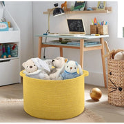 Generic Cotton Pack Of_1 14x12 Inch Storage Basket For Clothes With Out Lid (Yellow)