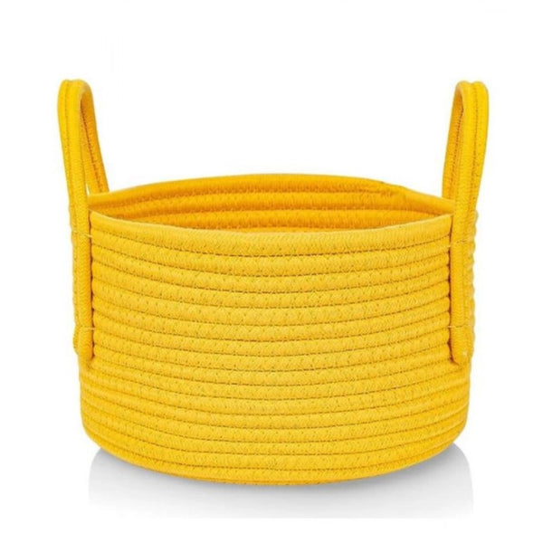 Generic Cotton Pack Of_1 Basket 7x5 Inch Storage Basket For Clothes (Yellow)