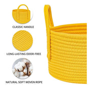 Generic Cotton Pack Of_1 Basket 7x5 Inch Storage Basket For Clothes (Yellow)