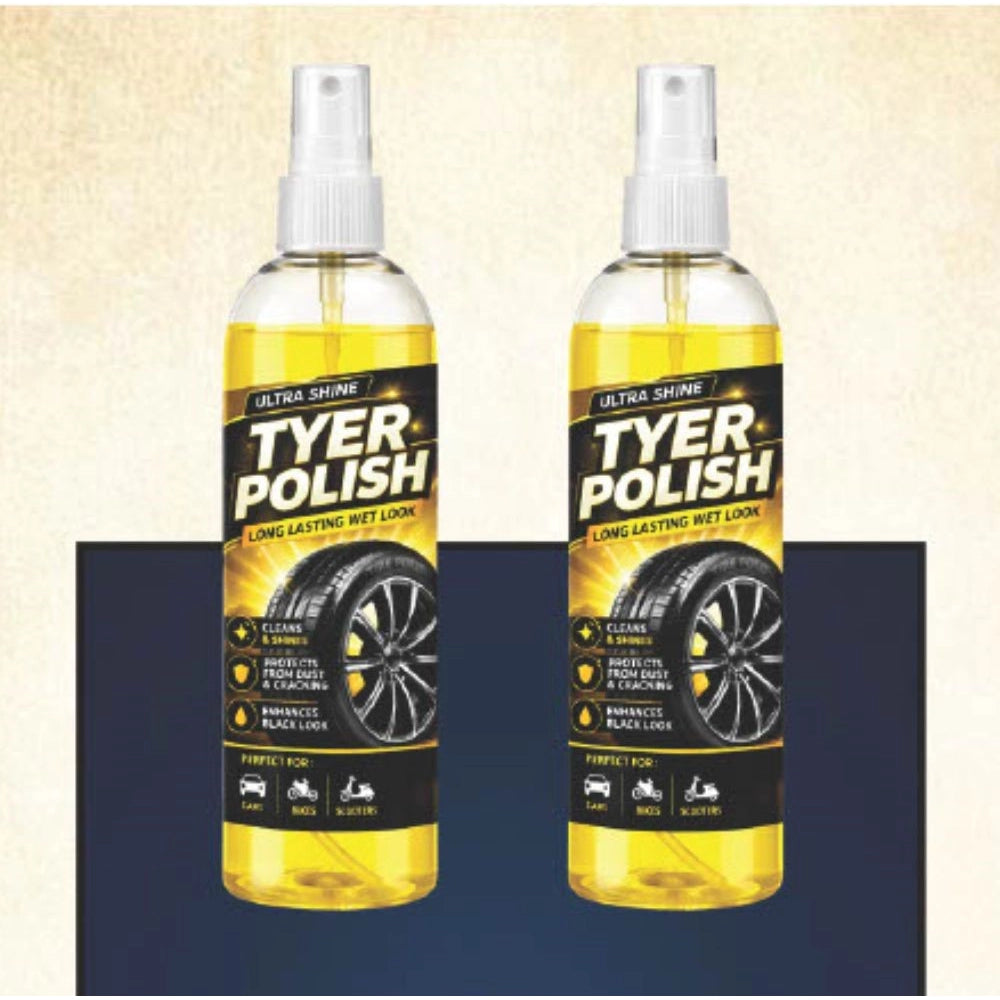 Generic Pack of 2 Deep Black Tyer Polish Liquid Spray Bottle 100 ML